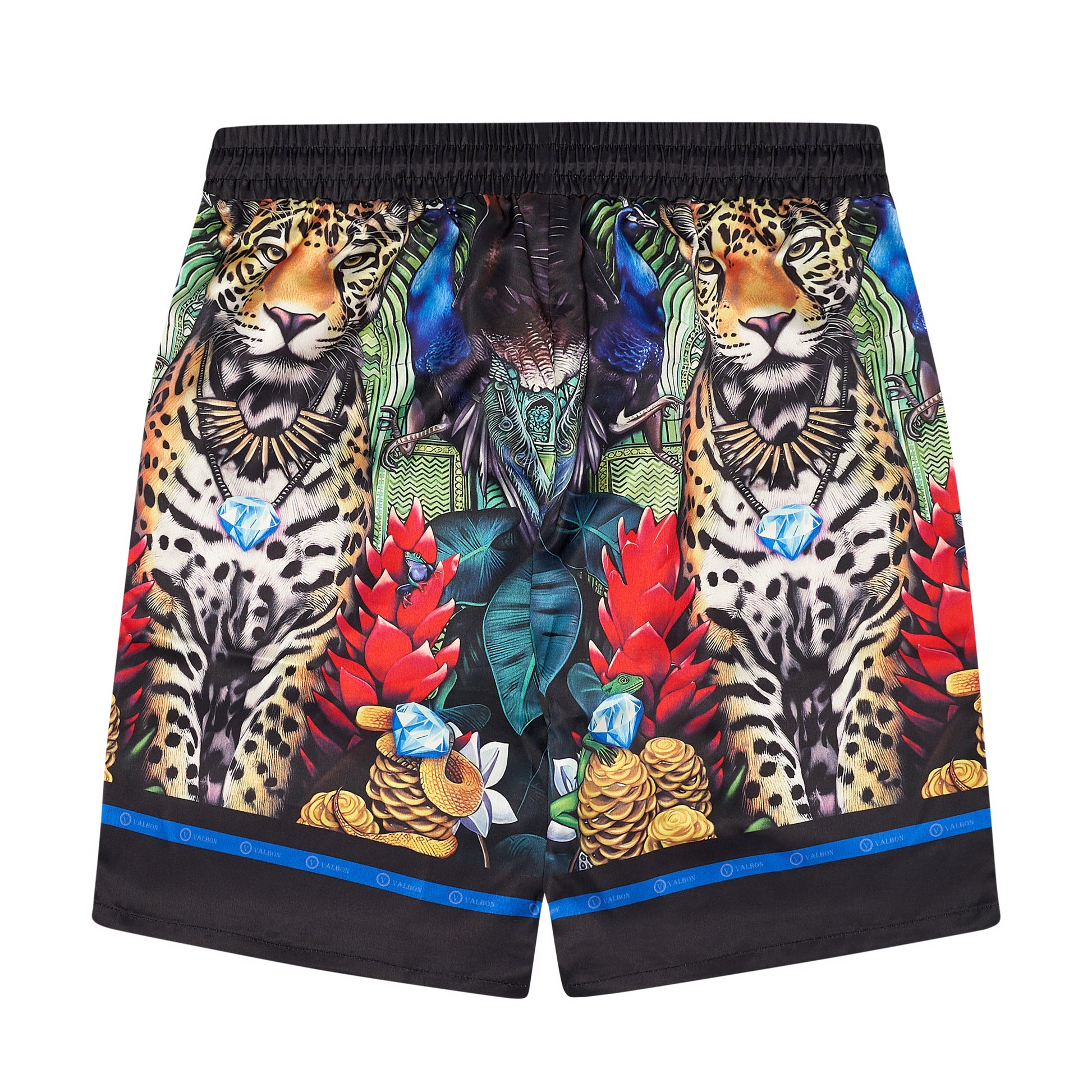Valbon-mayfair-Leopard-Print-Shorts-in-Black-back